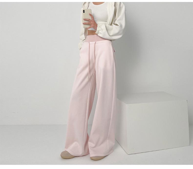 Women's High-Waisted Autumn Casual Cotton Wide-Leg Sweatpants
