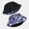 Cappello a Secchiello Reversibile Double Face con Disegno Notte Stellata - Cappello da Sole da Viaggio Moda Occidentale per Unisex Uso Quattro Stagioni