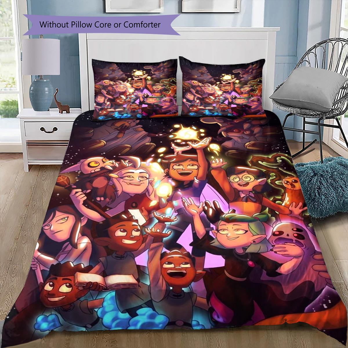 The Owl House Group Cast Flannel Blanket, Anime Soft Throw for Fans Bed Sofa 135x200cm