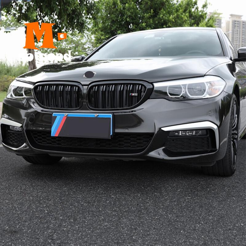 ABS Chrome For BMW 5 Series G30 530 liM 2017 2018 Exterior Front Fog Decoration Strips Cover Trim Car Accessories Sticker