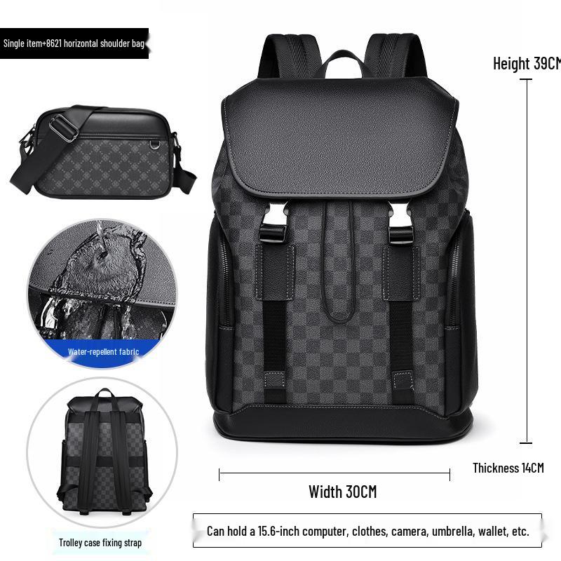 Men's Trendy High-End Business Laptop Backpack - Large Capacity Travel & Schoolbag with Old Flower Design