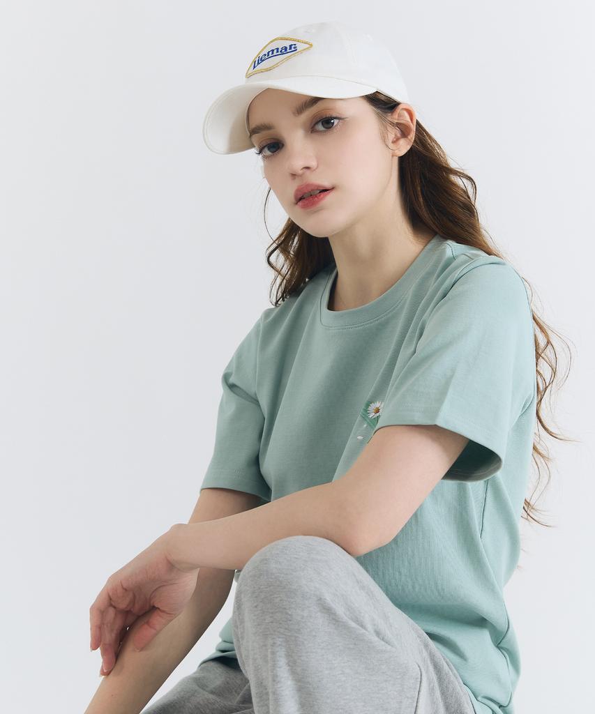 LIEMAR Embroidered Patch Ball Cap Ivory