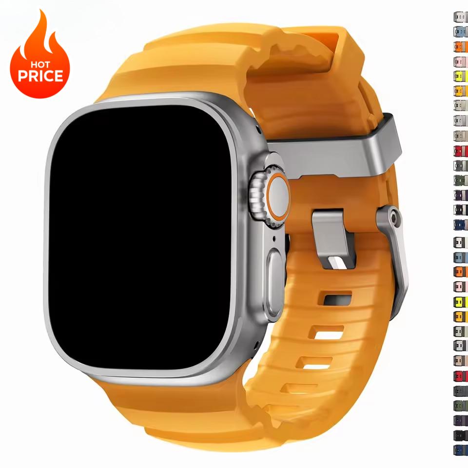 Szilikon szíj Apple Ultra 3 2 1 49MM-hez Sport szíj Iwatch Series 11 10 9 8 SE 3 46mm 45MM 41MM 44MM 42MM-hez Légáteresztő szíj