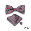 Men's Formal Bow Tie and Pocket Square Set for Banquets and Weddings, with Lapel Flower.