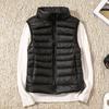 Winter Warm Vest Jacket Black Stand Collar Winter Sleeveless Vests Short Vest White Duck Down Jacket Female Waistcoat Gilet Vest