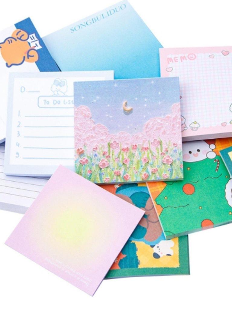 Xiaohongshu Style Cartoon Sticky Notes: Strong Adhesion, Tearable, Cute Design for Notebooks