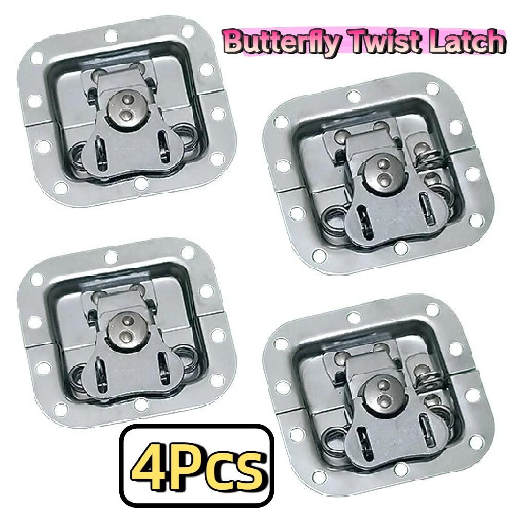 4Pcs Security Lock Butterfly Twist Lock Buckle Spring Loaded Air Box Lock Flight Case Lock Cabinet