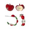 Luxuriöse Legierungs-Apfel-Steckohrringe mit strahlendem Zirkon-Akzent Ohrschmuck für einen Hauch von Charme und Verführung