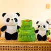 Panda Toy Plush Bamboo Tube Doll Stuffed Animal Doll Pp Cotton Gift Cartoon