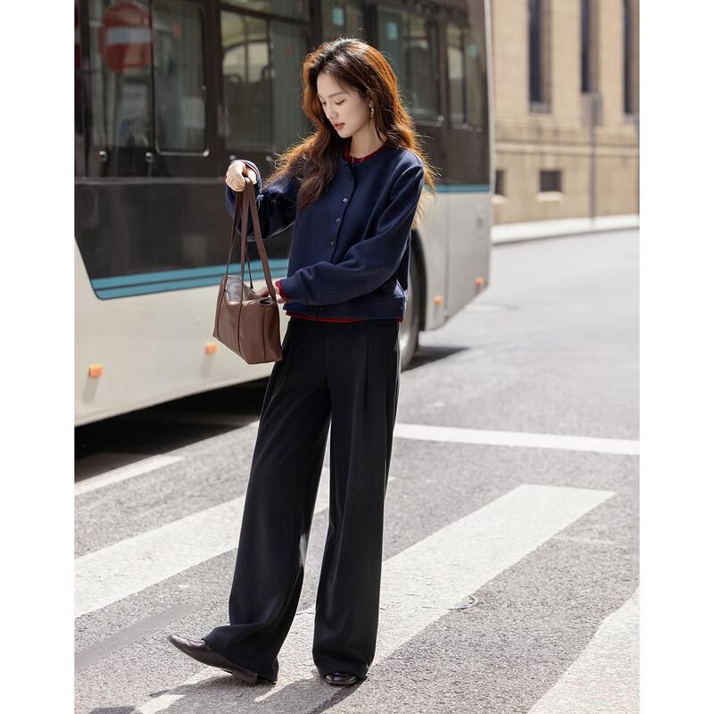 Demana Women's Colorblock Faux Two-Piece Stand-Collar Sweatshirt