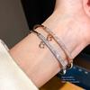 Minimalist Rose Gold Copper Bracelet With Embedded Diamonds For Fashion And Office Wear