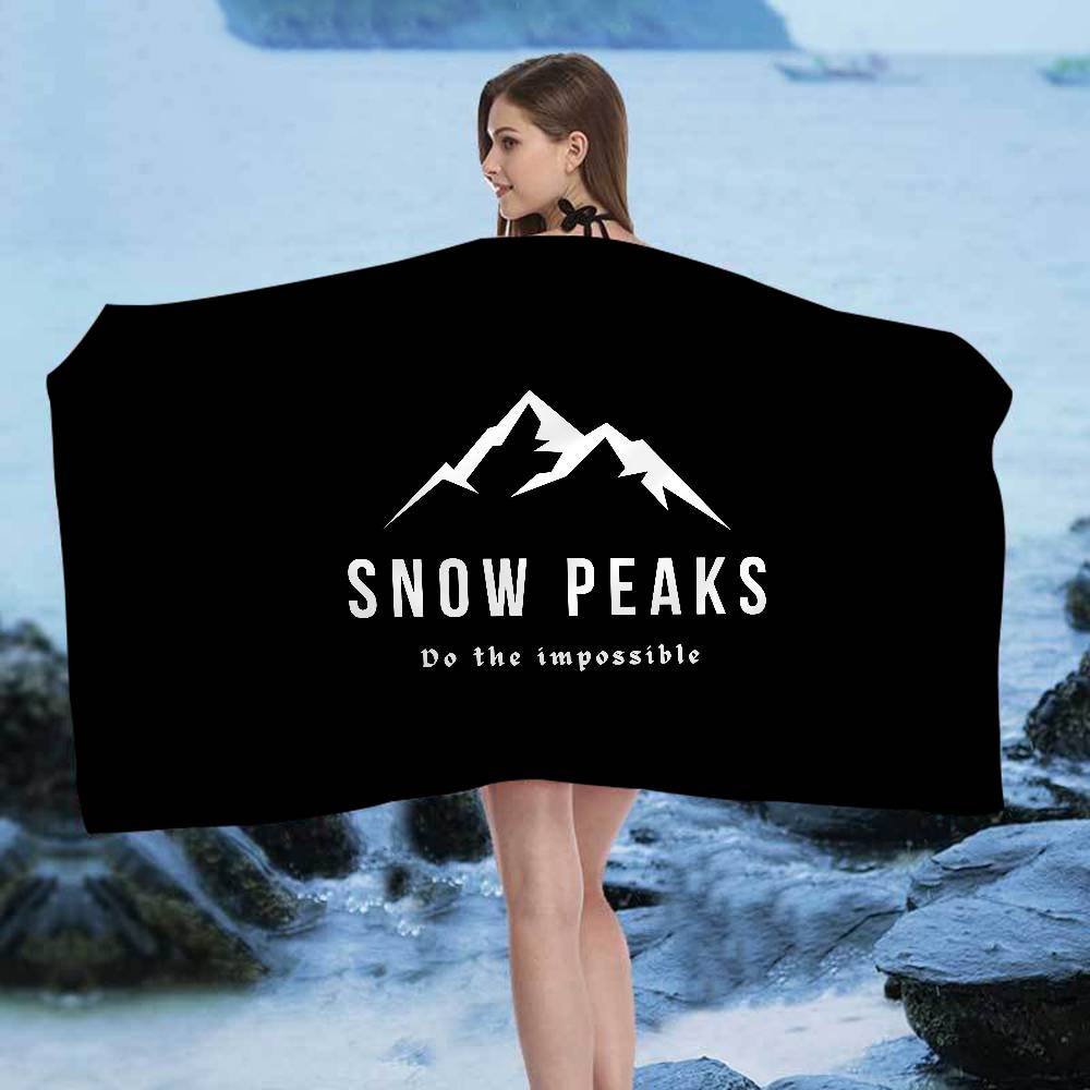 Fashion Cool S-Snow P-Peak Logo Microfiber Beach Towel Absorbent Quick Dry Soft Yoga Swimming Resort Mountain Climbing Towel