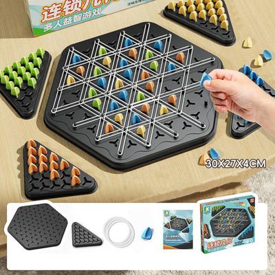 Yousheng Gummiband Dreieck Brettspiel Geometrie Lernen Fokus Logik Training Pädagogisches Schach-Steckbrett Strategiespiel Spielzeug Kleinkinder Jungen Mädchen Geschenk