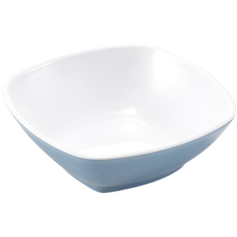 Melamine Imitation Porcelain Square Plastic Bowl for Restaurants and Hotels - Perfect for Fast Food, Barbecue, Bibimbap, and Desserts.