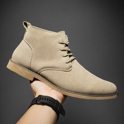 Men's Suede Leather Ankle Boots Wide Width Pointed Toe Mid Calf Boots European Style Casual Comfortable Non-Slip Fashion Shoes