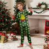 Print Cute Family Set Pajamas, Home Clothes, Family Set Long Sleeve Top Pants Set