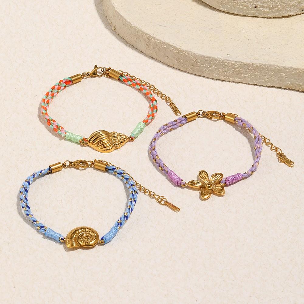 18K Gold Plated Stainless Steel Rope Jewelry Bracelets for Women