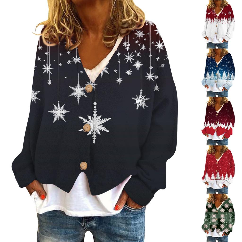 Women's Fashion Short Coat Casual Long Sleeve  Printed Single Breasted Plush Top