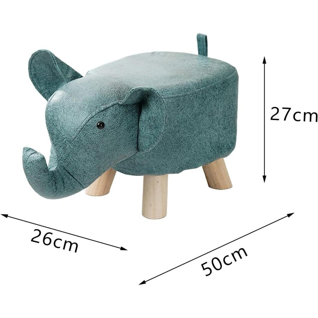 Dyre Fodskammel Elefant Bænk, Bærbar Sko Skiftende Sød Opbevaring, Træ Ottoman Skammel Sofa Te Skammel til Dekoration, Soveværelse, Stuer Indendørs, Blå
