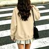 Women's V-Neck Long Sleeve Sweatshirt Color Casual Pullover for Everyday Wear