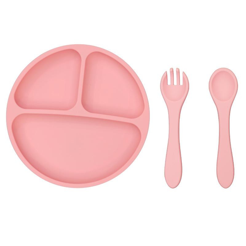 Smiley Face Baby Dining Plate: Silicone Suction Bowl with Lid & Divided Compartments