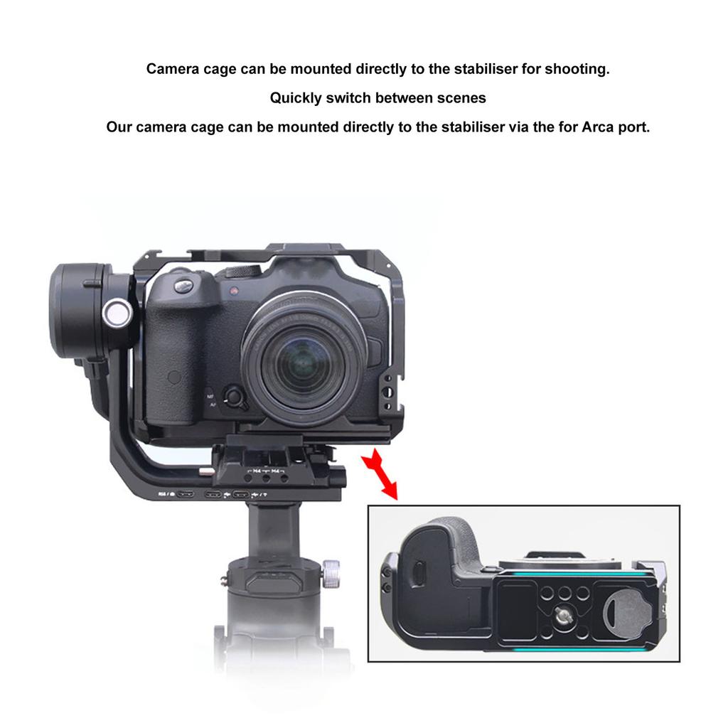 Camera Cage with Cold Shoe 1/4inch 3/8inch Threaded Hole Aluminum Alloy Camera Video Rig for 70D 80D