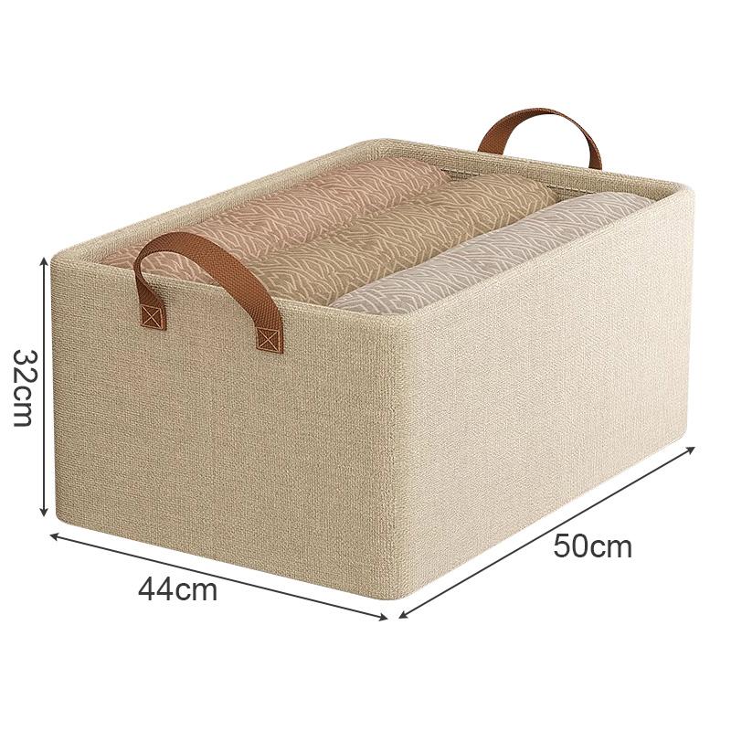 1pc Clothes Storage Basket Oxford Cloth Clothes Hand-held Storage Box Foldable Storage Box with Steel Frame Wardrobe Organizer