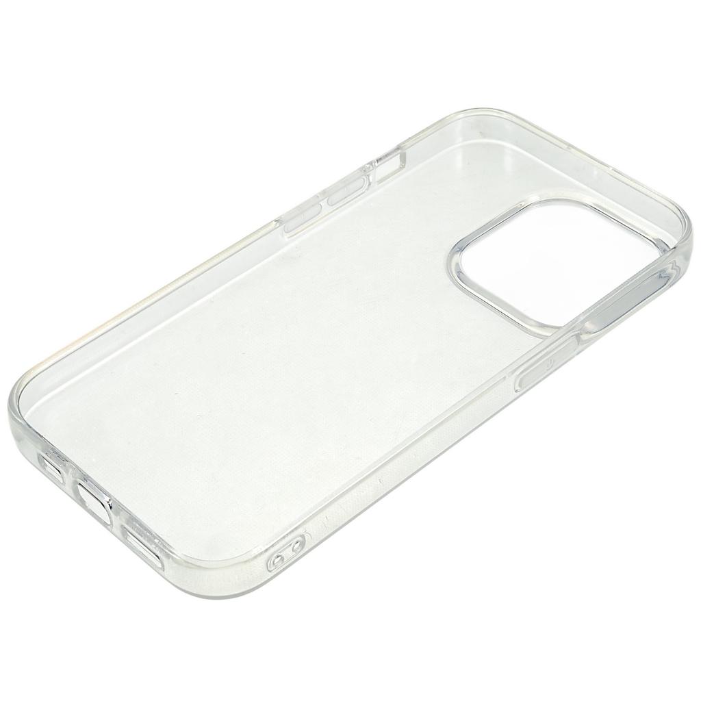 2.0mm Transparent Phone Case for iPhone 15 Pro,Watermark-free Flexible TPU Phone Cover