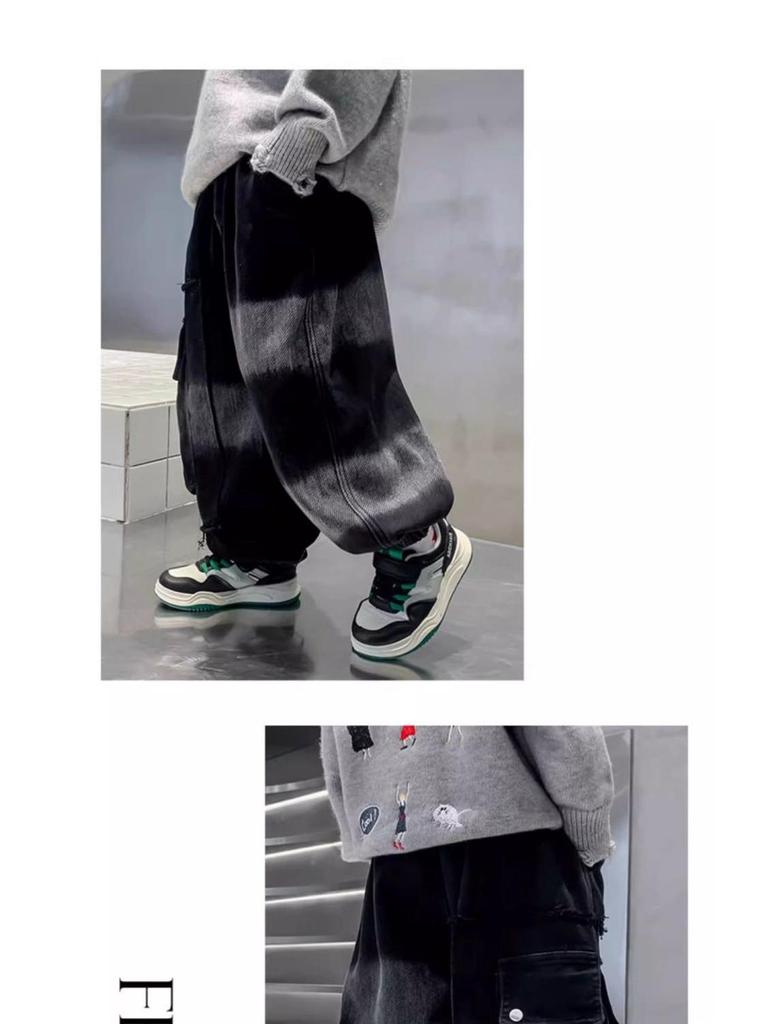 Boys' Wide-Leg Jeans - 2025 Spring/Autumn Street Style