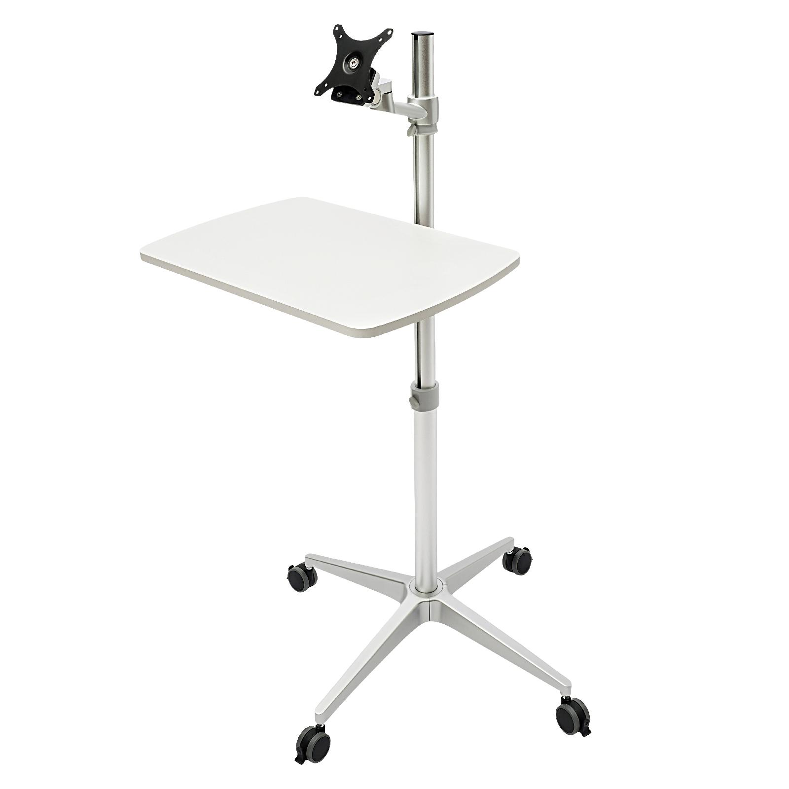 

Мобильная рабочая станция, многофункциональная напольная стойка на колесиках для ноутбука, регулируемая по высоте 34,06-48,62 , совместима с мониторами 17 -27 белый