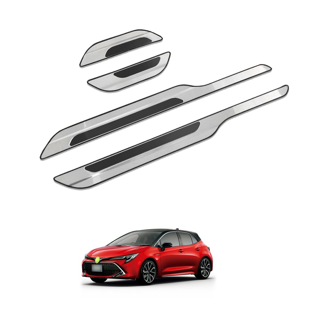 HUAHAO Toyota Corolla Sport Scuff Side Step Scratch and Stain Stainless Mirror Car Side Exterior Easy Corolla Sport Custom 4 Pieces Plates, Guards,