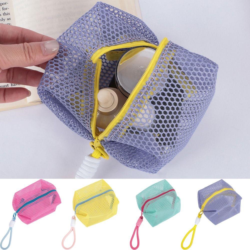 Square Shape Mesh Cosmetic Bag Small Capacity Mini Makeup Pockets Travel Toiletry Pouch  Earphone
