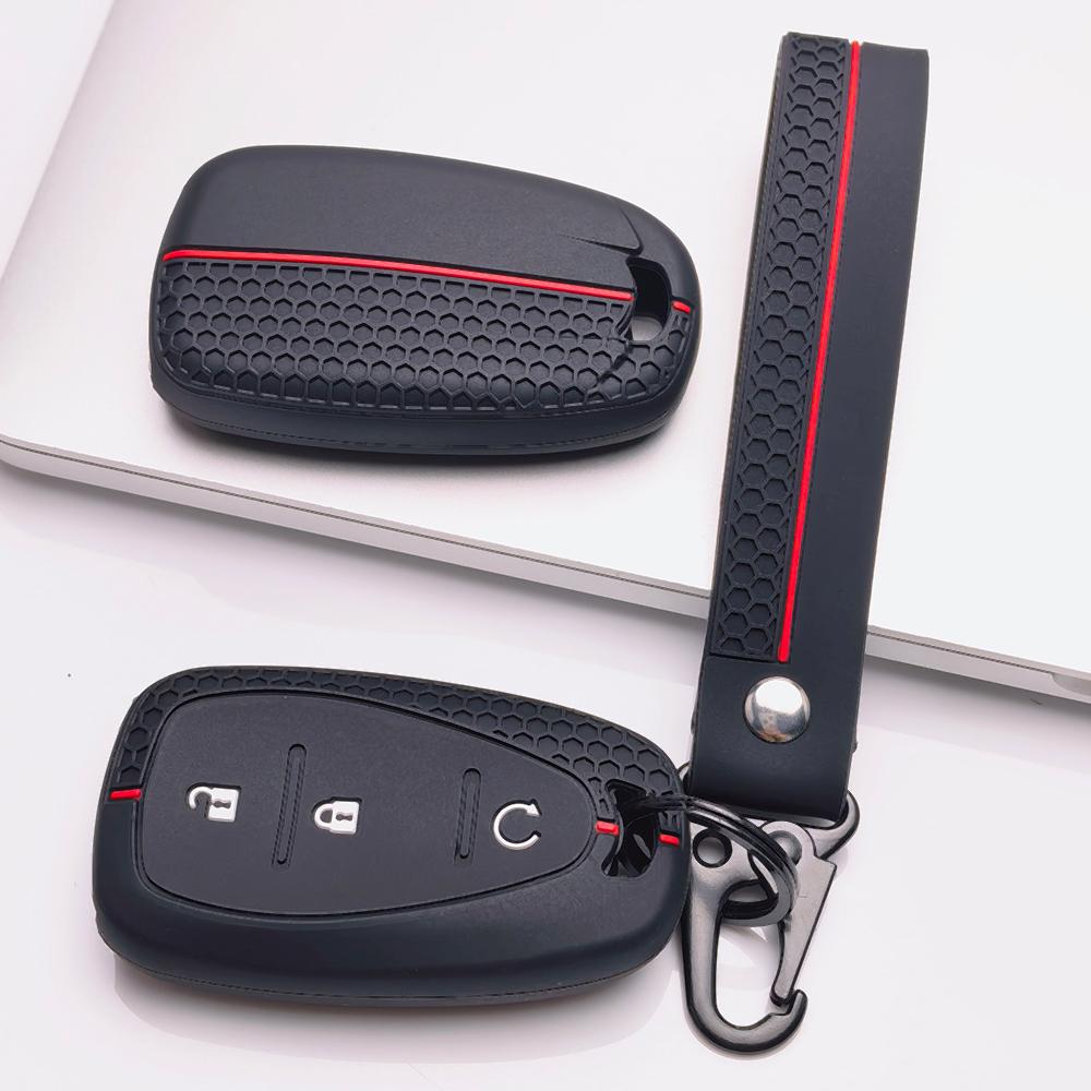Key Fob Cover for Chevrolet Equinox Malibu XL Trax Blazer Traverse Trailblazer Camaro with Keychain Anti-Scratch Surface Shockproof Structure