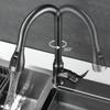 Kitchen Basin Tap Stainless Steel Mixing Taps Dishwashing Basin Splash-proof Booster Water Faucet New Pull-out Sink Faucet
