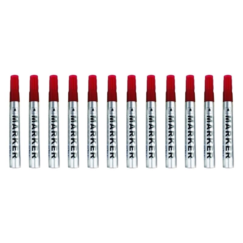 Bulk Quantity 12 Markers Set Tall Observability Toner Long Permanent Execution Metal Plastic Glass Consistent