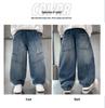 2025 New Boys' Loose Wide-Leg Denim Pants - Stylish and Comfortable for Teens