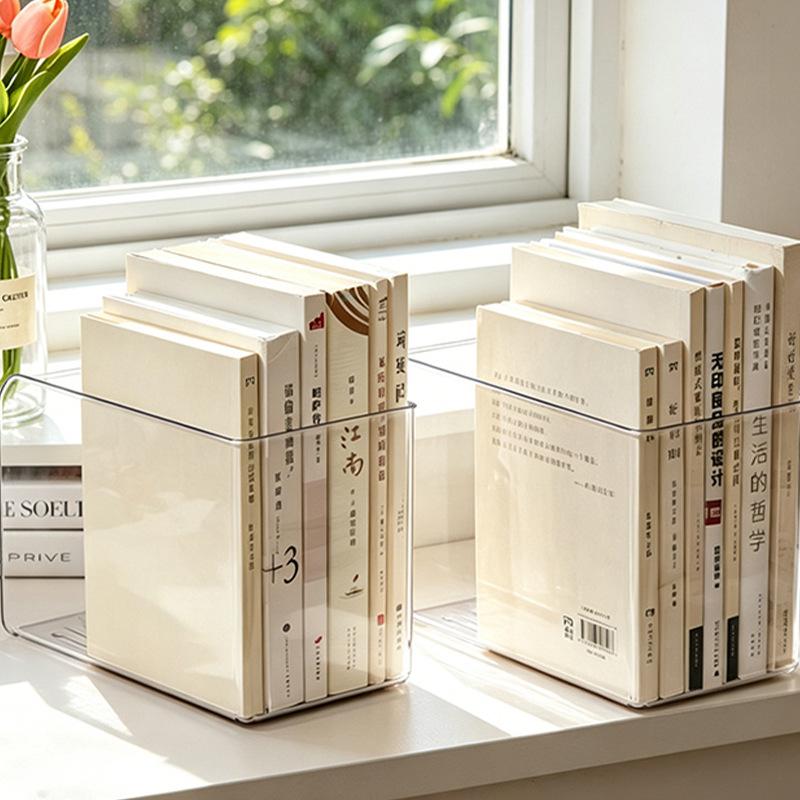 Scaffale per Libri in Acrilico Trasparente, Portaoggetti da Scrivania, Supporto per Libri, Porta Libri da Tavolo, Porta Libri per Documenti, Scatola Porta Libri, Gadget Organizer