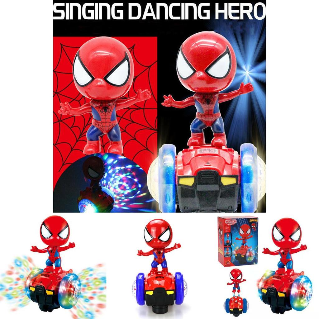 Colorful 360 Rotating Spiderman Stunt Scooter With Music And Light For Kids Fun