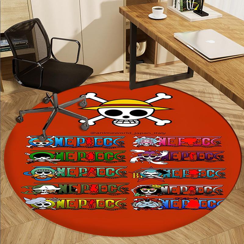 One Piece Pattern Round Rug, Indoor/Outdoor Mat, for Picnic, Gameroom, Bedroom, Office, Living Room, Home Decor Carpet, Birthday Gift