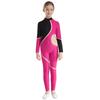 Girls Dance Unitard Skating Jumpsuit One Piece Long Sleeve Bodysuit Gymnastics Leotard