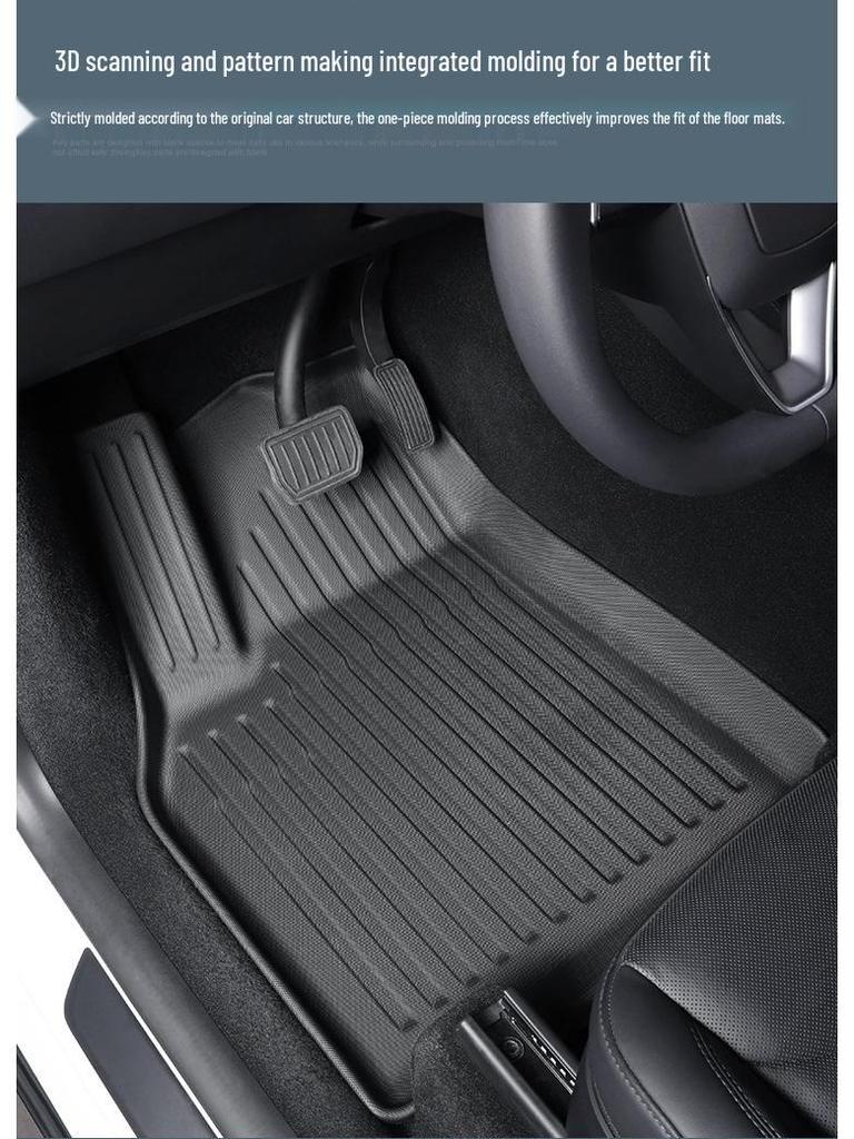 Eco-Friendly TPE Car Floor Mats for 2019-2025 Tesla Model Y, Left/Right Drive.