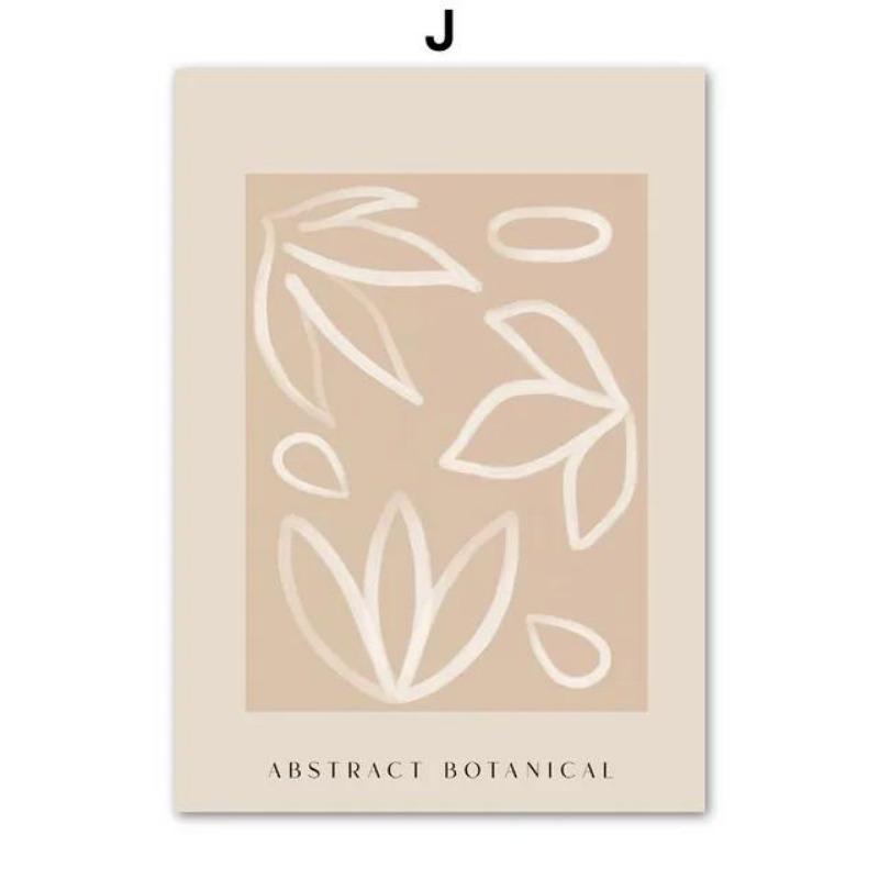 

MidCentury Boho Wall Art Абстрактные Тигр Леопард Лист Солнце Луна Холст Печать для Декора Гостиной 21cm×30cm NoFrame