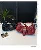 Korean-Style Retro Pleated Crescent Shoulder Bag for Women