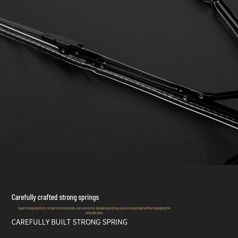 Summer UV Auto-Folding Black Parasol - Sun/Rain Dual-Use with Logo Print