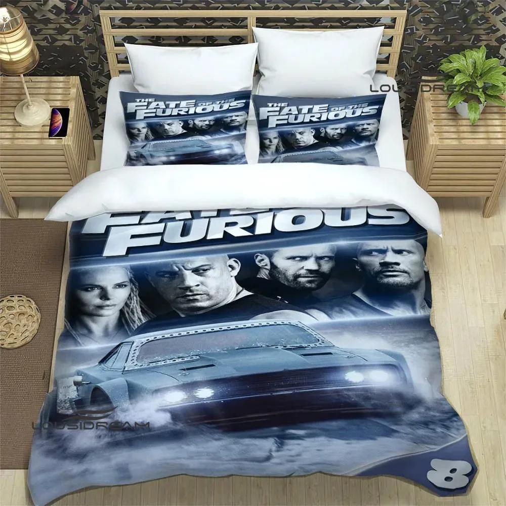 Set da letto stampato Fast & Furious set di biancheria da letto squisito set copripiumino copriletto set da letto lusso regalo di compleanno