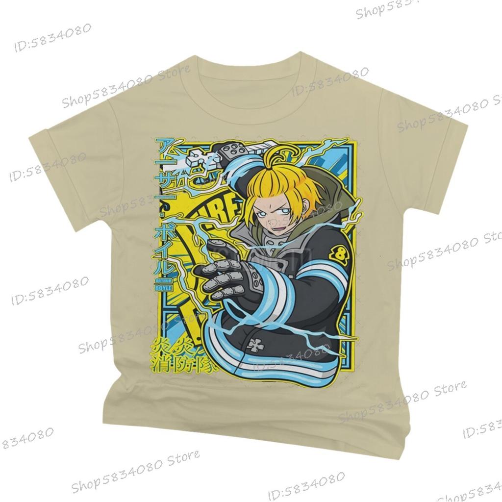 Japanese Anime Fire Force Graphic T Shirts Unisex Women Fashion Streetwear Soft Tee Unisexs Fire Force Printed Street Cool Tshirts