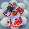 Pet Cheongsam Fan Umbrella Printing Split Hem Disc Buckle Summer Dog Two-legged Cheongsam Clothes for Home Wear