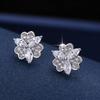 Elegant Rhinestone Copper Stud Earrings for Women - Stylish European and American-Inspired Ear Jewelry.