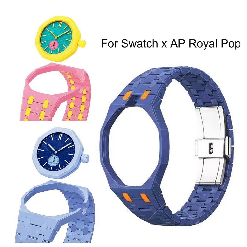 Pokročilý Luxusní Keramický Biomateriál Pouzdro Řemínek Kapesní Styl Změna Na Zápěstí Mod Kit Pro Swatch X AP Royal POP Hodinky