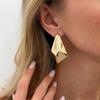 Ingemark Simple Geometric Irregular Tapered Stud Earrings Women Trendy Gold Color Metal Piercing Earring Daily Jewelry Accessory